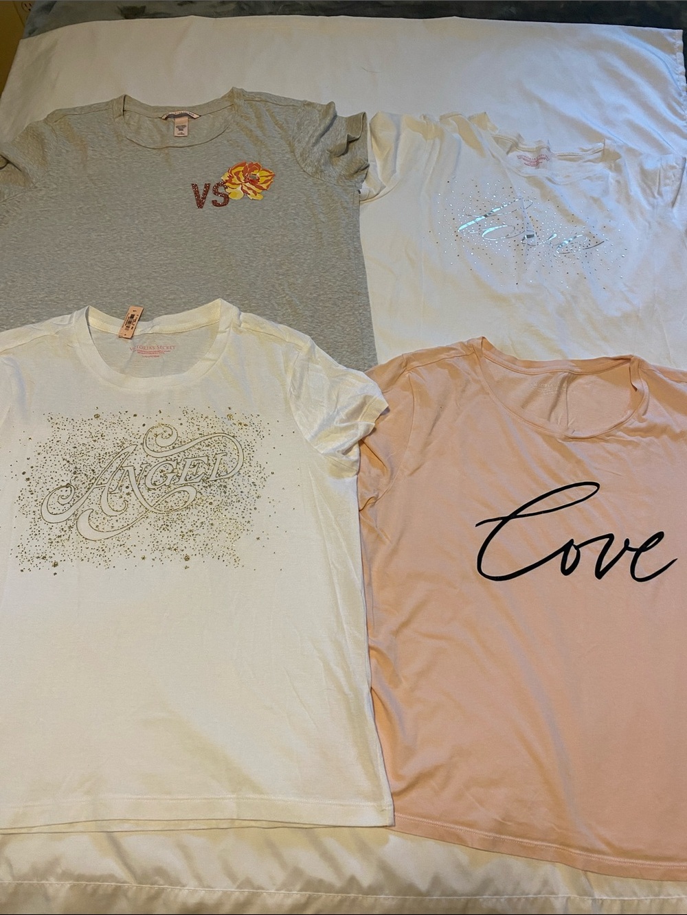 4 Victoria’s Secret graphic t-shirts all size large